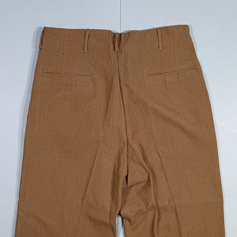 PANTALON US TROUPE MOUTARDE MODELE 1937 ETIQUETTE DATEE 1943 TAILLE W34-L35 UNIFORME GI TOUR DE TAILLE 100 cm